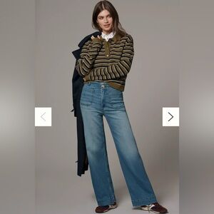 Anthropologie Maeve Colette Full Length Wide Leg Jean Size 31 EUC